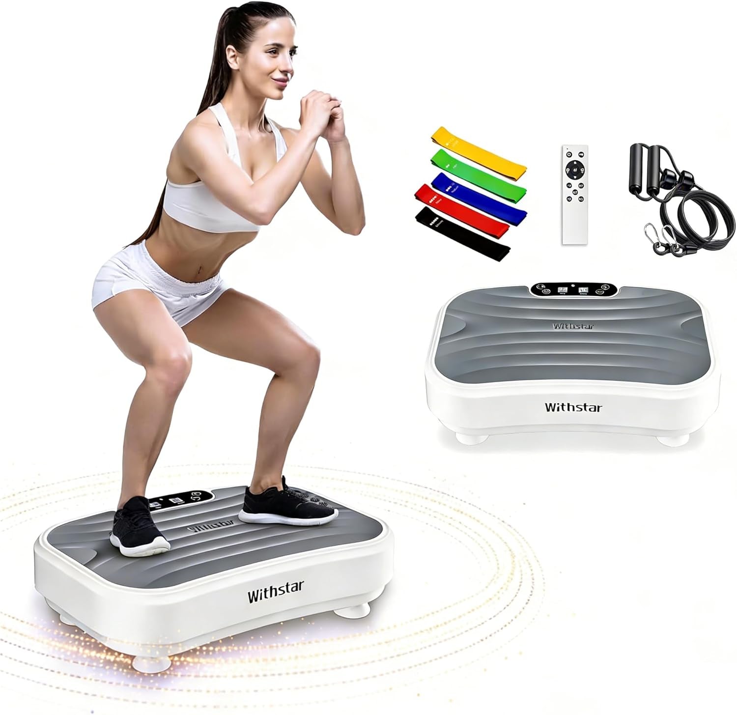 Vibration Plate Exercise Machine,Power Waver Vibration Plate Platform for Lymphatic Drainage,Whole Body Vibration Plate Machine Helps Weight Loss Shaping 330Lbs
