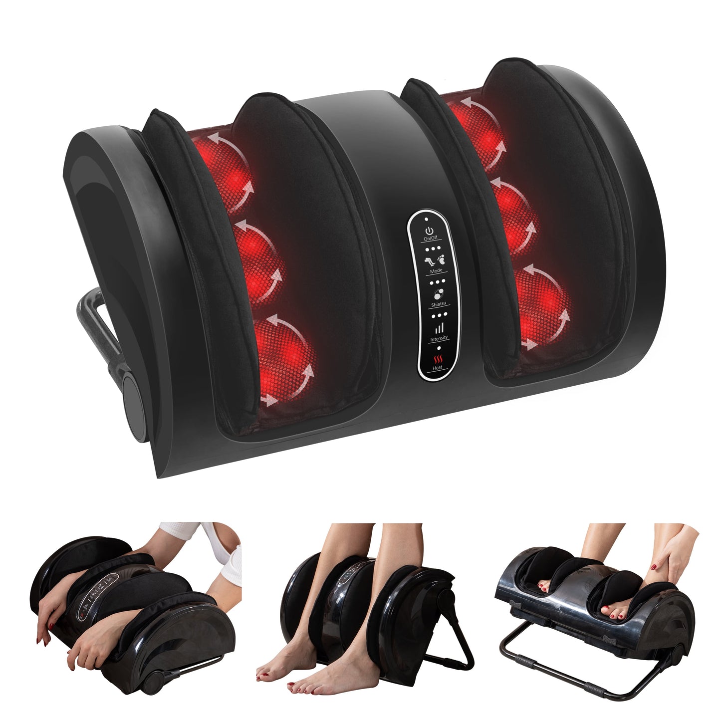 Air Compression Leg Massager with Heat, 3 Modes & Intensities