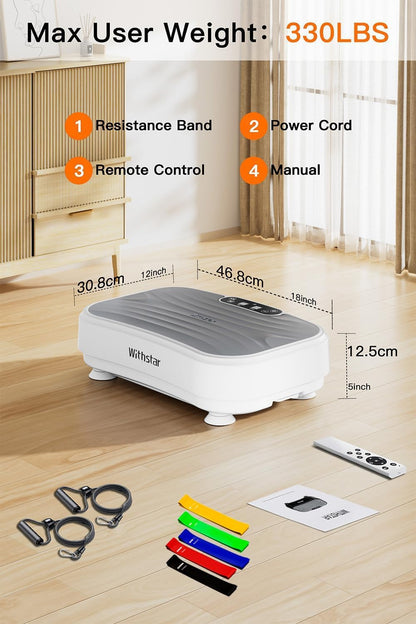 Vibration Plate Exercise Machine,Power Waver Vibration Plate Platform for Lymphatic Drainage,Whole Body Vibration Plate Machine Helps Weight Loss Shaping 330Lbs