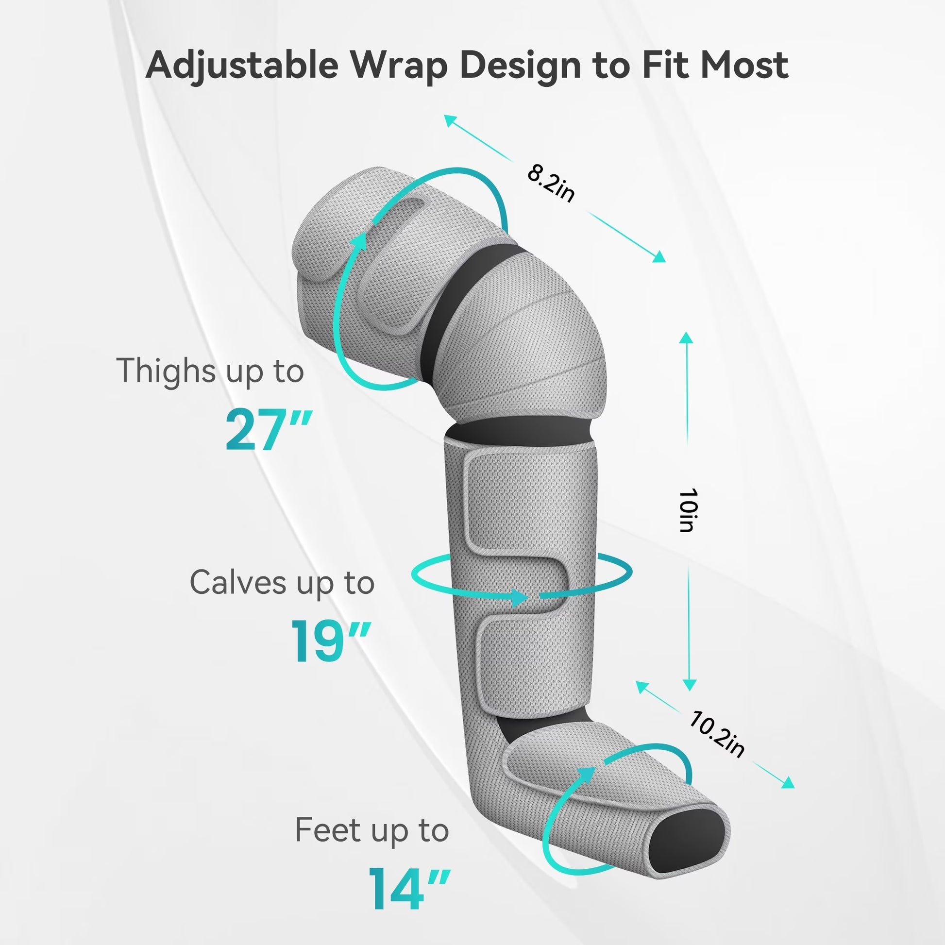 Air Compression Leg Massager with Heat, 3 Modes & Intensities
