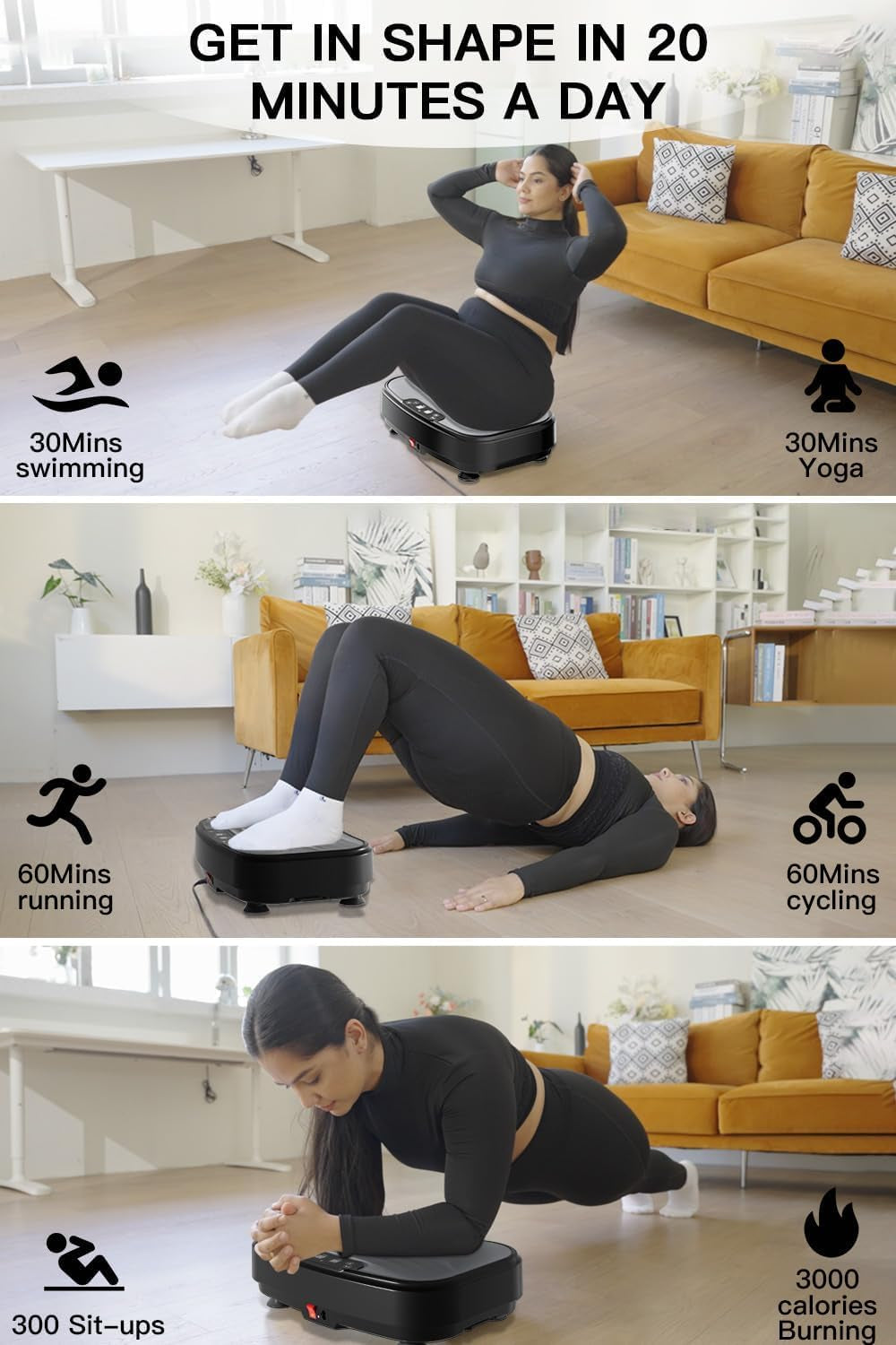 Vibration Plate Exercise Machine,Power Waver Vibration Plate Platform for Lymphatic Drainage,Whole Body Vibration Plate Machine Helps Weight Loss Shaping 330Lbs