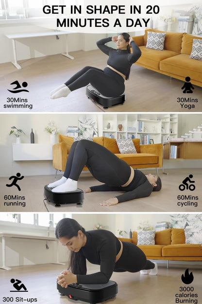 Vibration Plate Exercise Machine,Power Waver Vibration Plate Platform for Lymphatic Drainage,Whole Body Vibration Plate Machine Helps Weight Loss Shaping 330Lbs